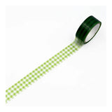 World Craft Washi Tape - 15mm - Clear Tape - POPPIE Yellow Green Checkered