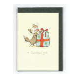 Christmas Card - Christmas Gift Message Card Cat