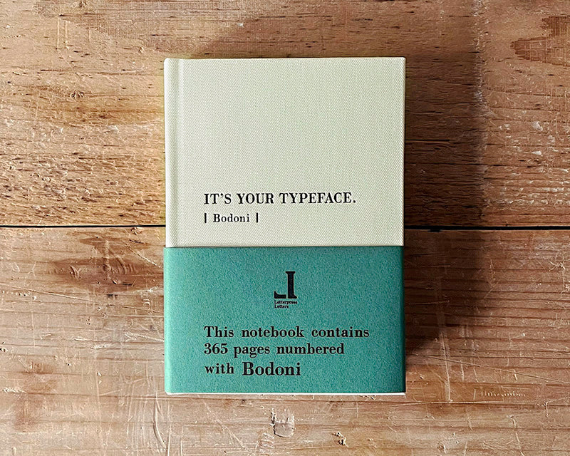 Letterpress Letters Typeface Hardcover Notebook 365 Pages Numbered with BODONI