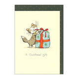 Christmas Card - Christmas Gift Message Card Cat