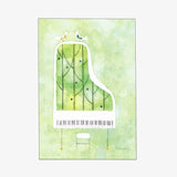 Postcard - Piano Illustrated by Kazuaki Yamada