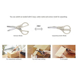 Scissors - KOKUYO Hakoake 2-Way Glueless Blade Scissors + Cutter - Light Gray