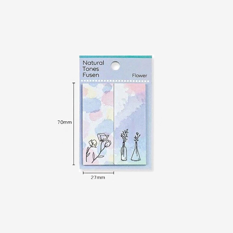 Pine Book Natural Tones Flower Sticky Notes - 2 Patterns – Syuu