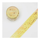Washi Tape - 20mm - BGM Yellow Smiling Face