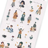 Kamiiso Sansyo Stickers - People Illustrated by Miki Tamura