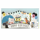 Birthday Card - Animal Party 3D Card Blue
