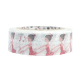 Seal Do Printing Washi Tape - 15mm - Glitter Tape Ballerine in Red Illustrated by Shinzi Katoh