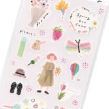 Kamiiso Sansyo Stickers - Spring Illustrated by Miki Tamura