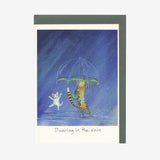 Greeting Card - Cat Dancing in the Rain