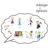 Seal Do Printing Stickers - Playing Music Illustrated by Shinzi Katoh