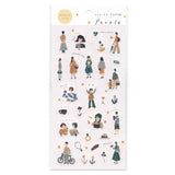 Kamiiso Sansyo Stickers - People Illustrated by Miki Tamura