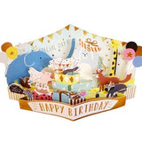 Birthday Card - Animal Party 3D Card Blue
