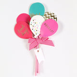 Group Greeting Card - Balloon Bouquet Pink