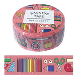 Washi Tape - 15mm - Stationery Retro Pattern