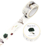 Kamiiso Sansyo Washi Tape - 20mm - Tree Illustrated by Mini Tamura