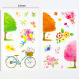 Pine Book Decoration Sticker - Flowers and Trees