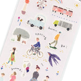 Kamiiso Sansyo Stickers - Down Town Illustrated by Miki Tamura