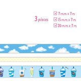 MIND WAVE Washi Tape - Assorted - Blue Cafe